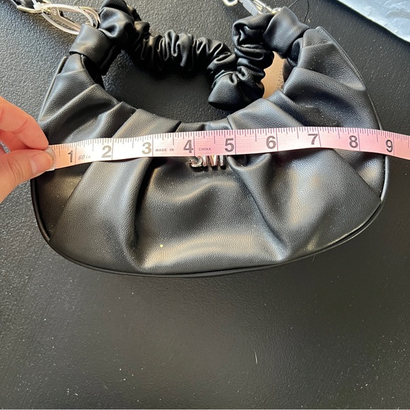 Steve Madden Black Ruched Crescent Hobo Small Shoulder Bag NWT - Picture 13 of 13